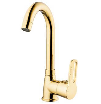 KIN 87002 İNCİ MİX GOLD LAVABO BATARYASI (Kısa Borulu)